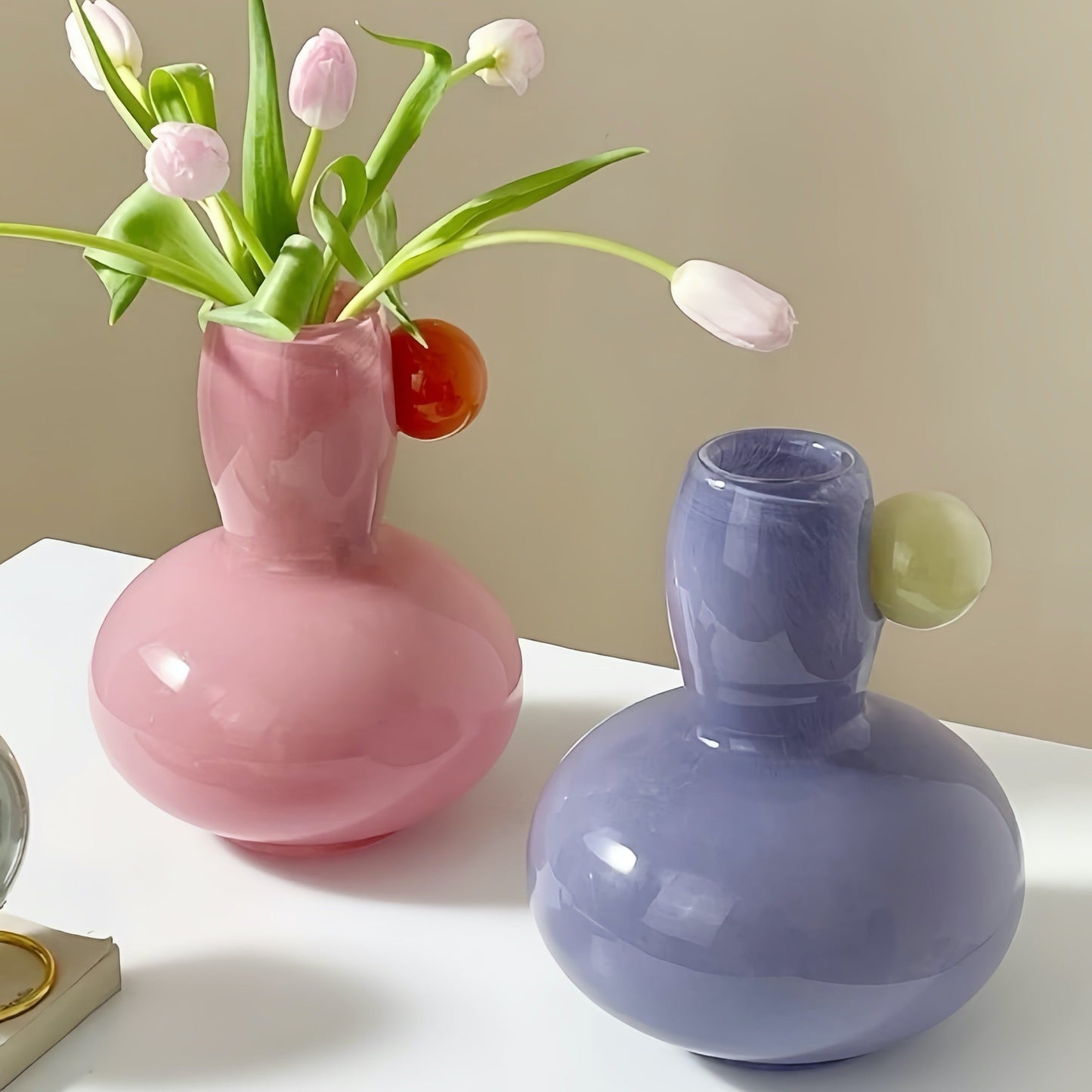 Jelly Bean Bud Vase - Whimsical Dopamine Centerpiece Vase for Gorgeous Tablescape-3