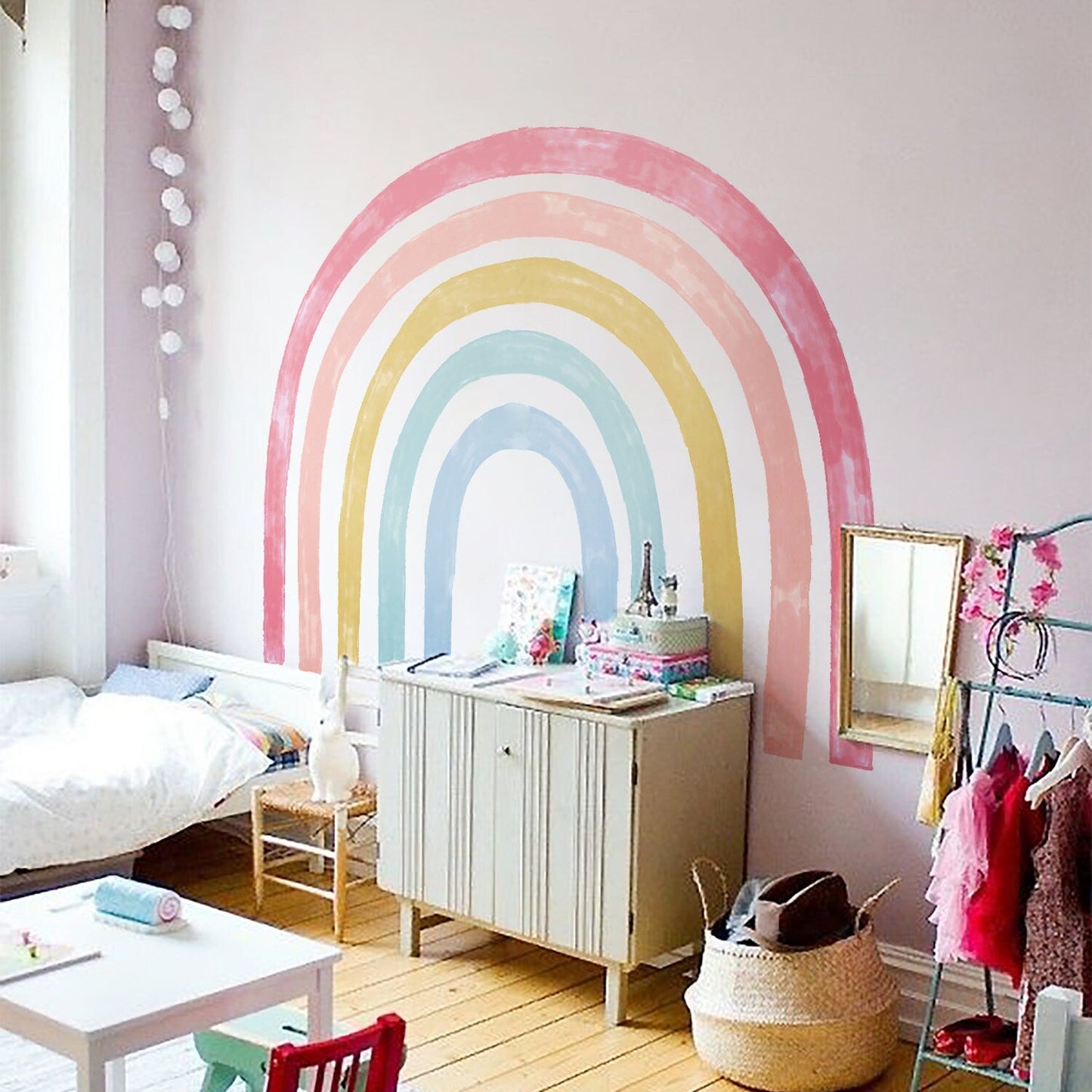 Sticker Kinderzimmer Wandaufkleber Regenbogen Bunte Farben I Wand Deko I Wandtattoos I Babyzimmer Wand Deko I Wandbild Tapete I Wasserdicht -0