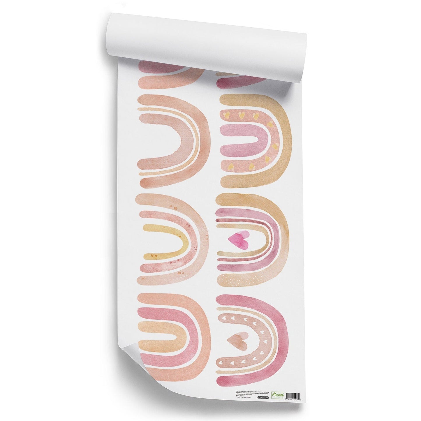 Sticker Kinderzimmer Wandaufkleber Boho Regenbogen Herz I Wandtattoos I Babyzimmer Wand Deko I Sticker Set-2