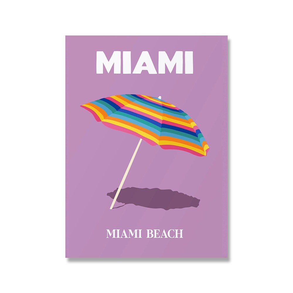 Poster Städte Reise Urlaub I Mykonos I Ibiza I Miami I Capri I St. Tropez I Amalfi I Wand Deko I Kunst Print ohne Rahmen-4