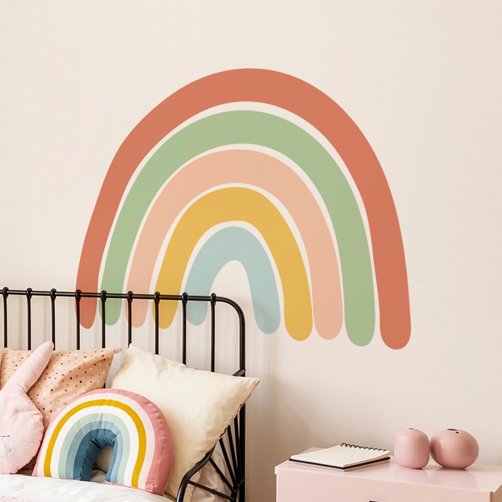 Sticker Kinderzimmer Wandaufkleber Boho Stil Regenbogen Blumen I Wand Deko I Babyzimmer Wand Deko I Sticker Set-2