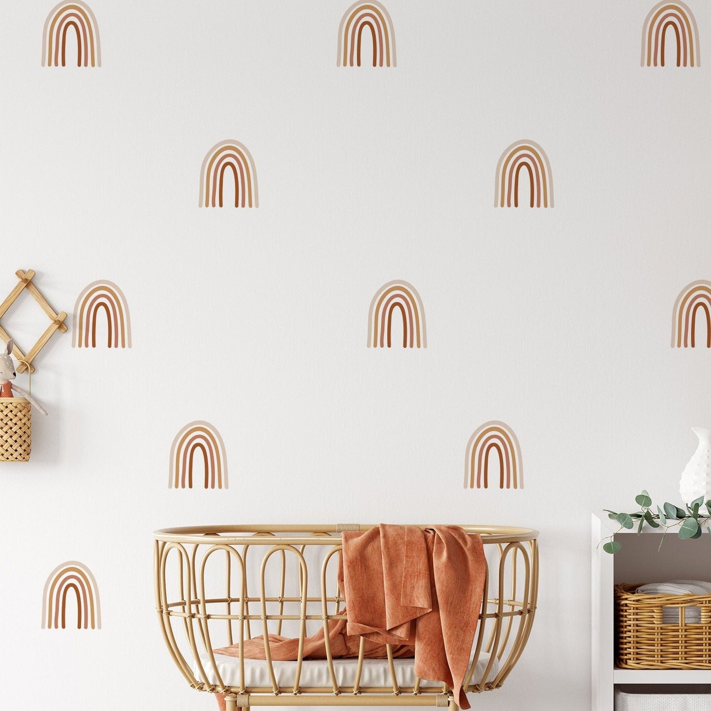 Sticker Kinderzimmer Wandaufkleber Boho Stil Regenbogen I Wandtattoos I Babyzimmer Wand Deko I Sticker Set-0