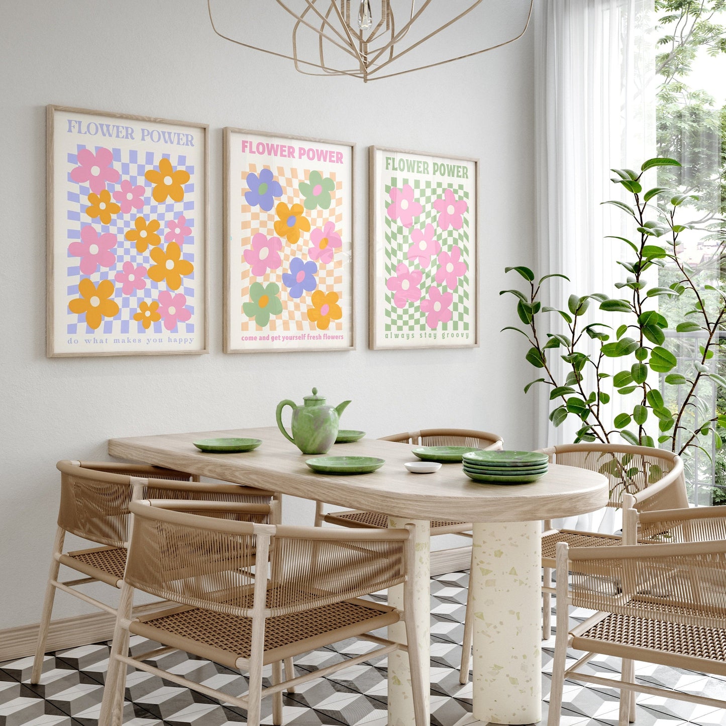 Poster Flower Market Blumen | Botanische Wand Kunst I Wandbilder Wohnzimmer Küche Schlafzimmer Flur | Kunst Druck I ohne Rahmen-1