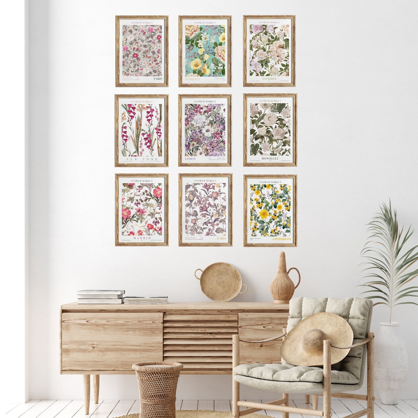 Poster Flower Market Blumen V2 | Botanische Wand Kunst I Wandbilder Wohnzimmer Küche Schlafzimmer Flur | Kunst Druck I ohne Rahmen-0