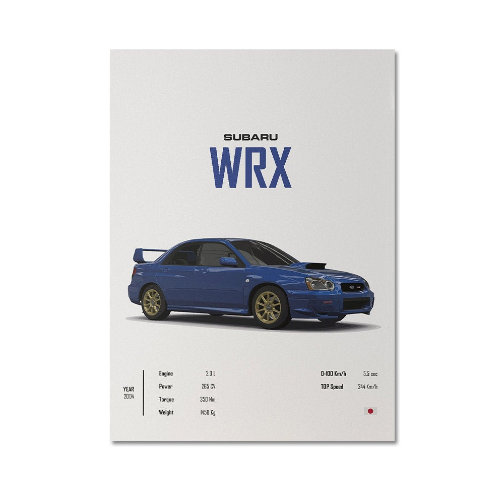 Poster Sportwagen BMW LOTUS SUBARU Klassiker Legenden I Geschenk für ihn I Wohnzimmmer & Büro I Wand Deko I Print ohne Rahmen-7