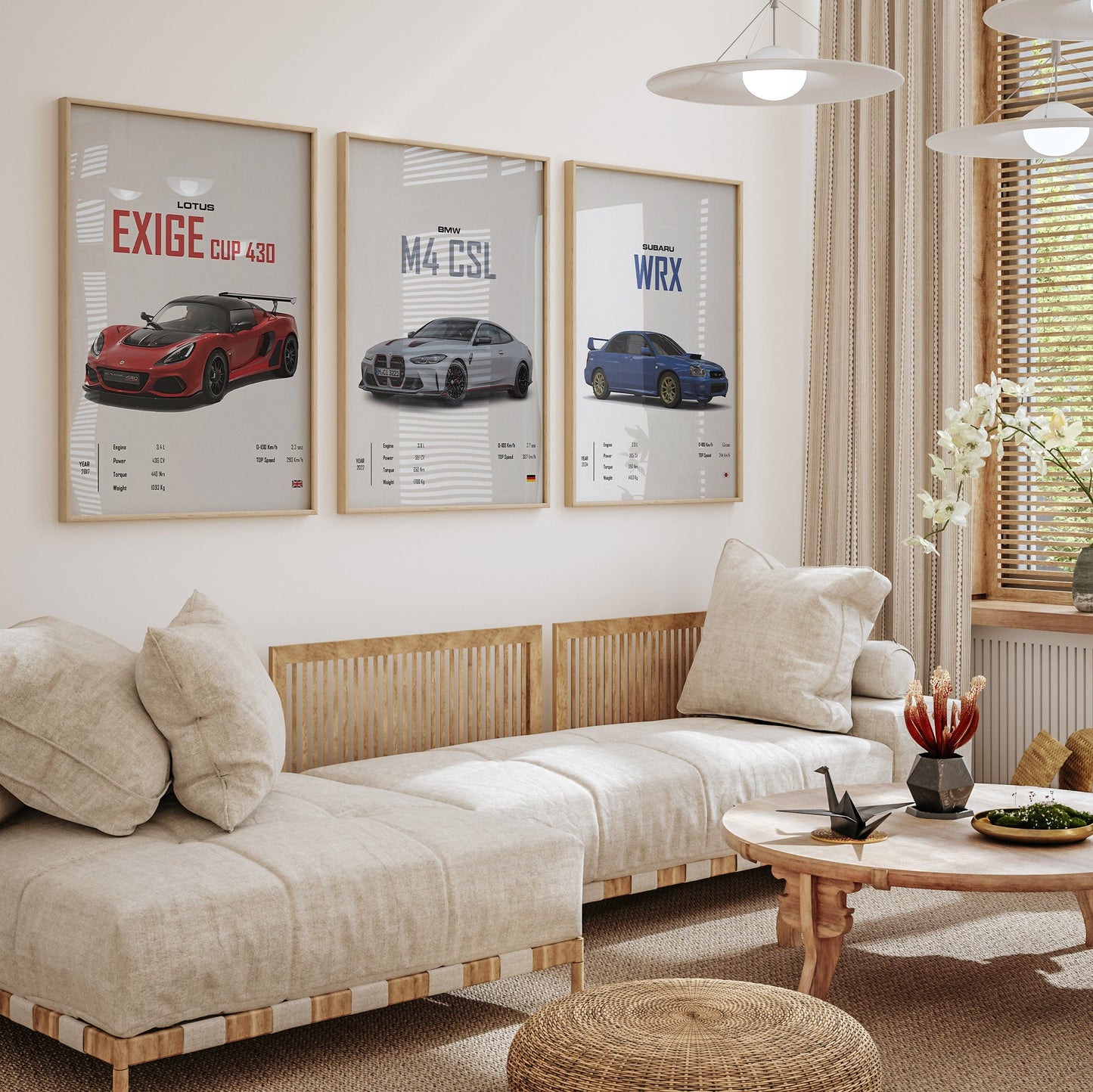 Poster Sportwagen BMW LOTUS SUBARU Klassiker Legenden I Geschenk für ihn I Wohnzimmmer & Büro I Wand Deko I Print ohne Rahmen-3