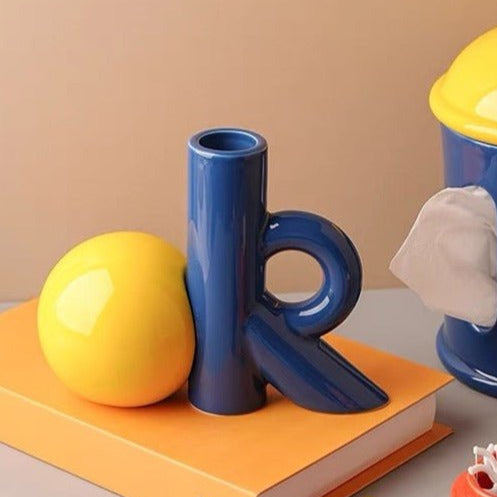 OK Ceramic Bud Vase - Handmade Dopamine Decorative Flower Vase-4