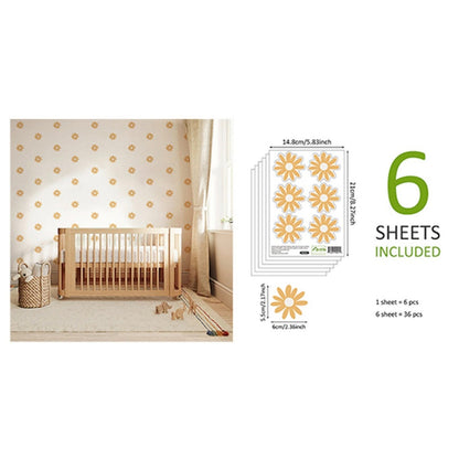 Wandsticker Set Orange Blumen