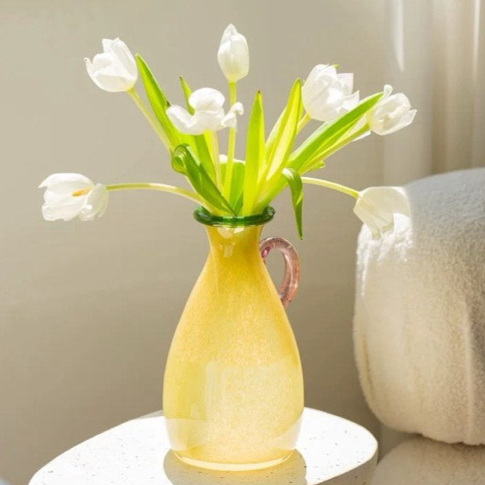 Handblown Bonbon Dopamine Bottle Vase, Whimsical Vintage Vase Centrepiece-3