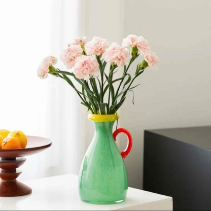 Handblown Bonbon Dopamine Bottle Vase, Whimsical Vintage Vase Centrepiece-5