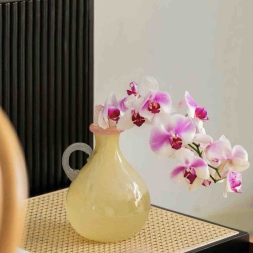 Handblown Bonbon Dopamine Bottle Vase, Whimsical Vintage Vase Centrepiece-6