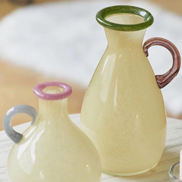 Handblown Bonbon Dopamine Bottle Vase, Whimsical Vintage Vase Centrepiece-4
