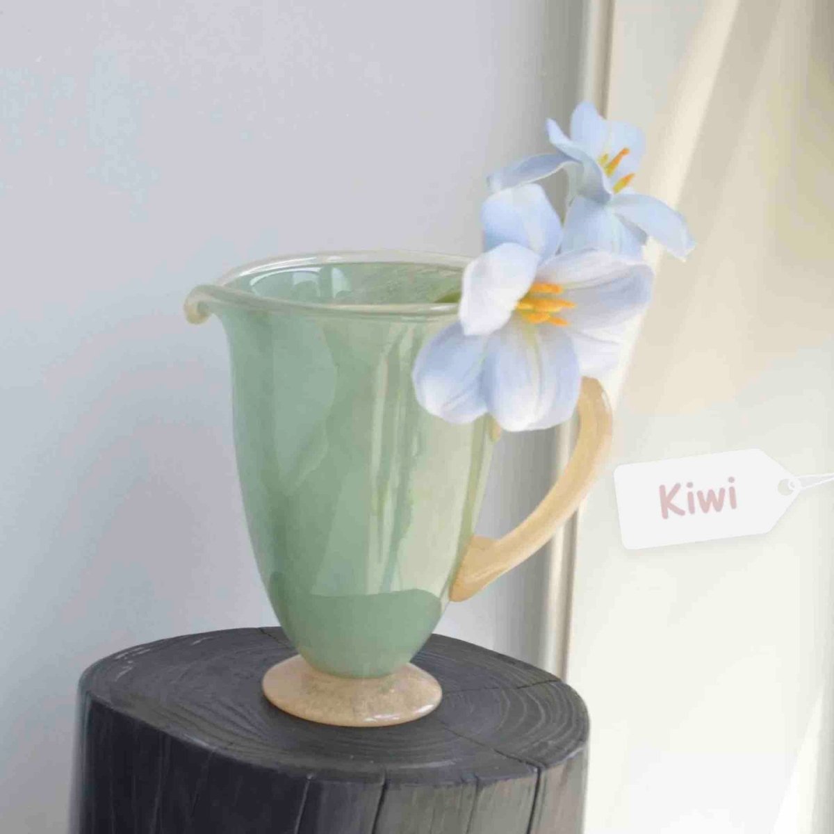 Handblown Bonbon Jug, Whimsical Pitcher, Dopamine Carafe, Glass Pourer-7