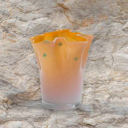 Handblown Wavy Whimsical Glass Vase - Eclectic Table Setting Centrepieces-6