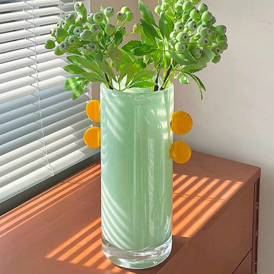 Handblown Whimsical Cylinder Vase - Eclectic Table Setting Centrepieces-3