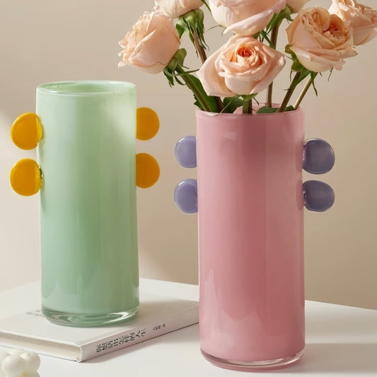 Handblown Whimsical Cylinder Vase - Eclectic Table Setting Centrepieces-0