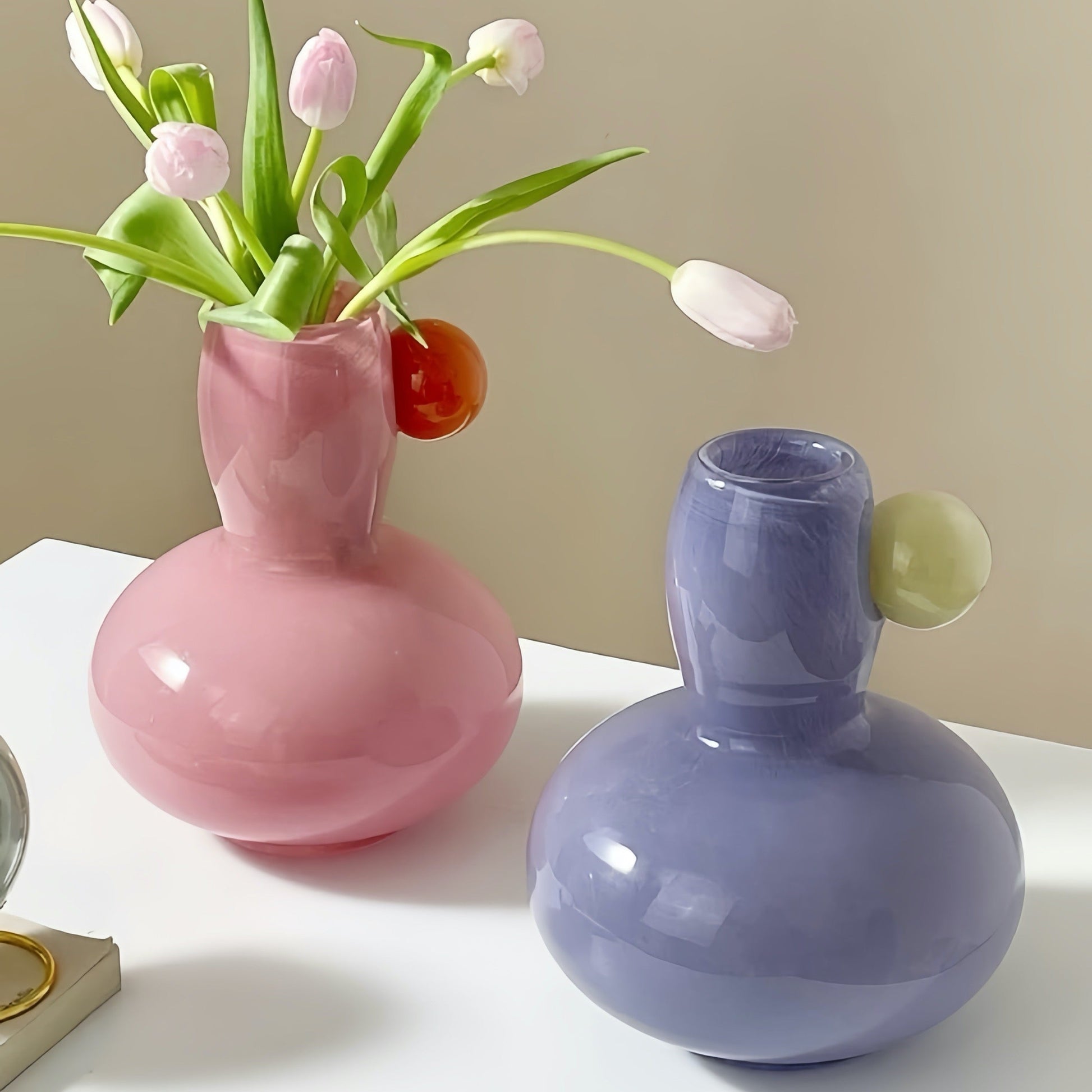 Jelly Bean Bud Vase - Whimsical Dopamine Centerpiece Vase for Gorgeous Tablescape-3