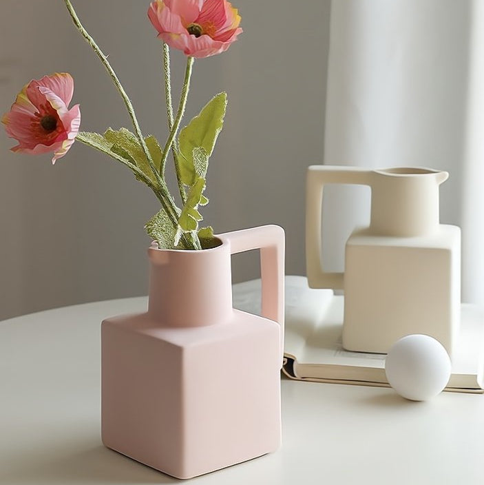 Handmade Ceramic Jug Pitcher Vase - Modern and Unique Decorative Centerpiece Vase-2