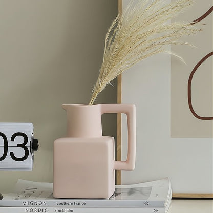 Handmade Ceramic Jug Pitcher Vase - Modern and Unique Decorative Centerpiece Vase-3