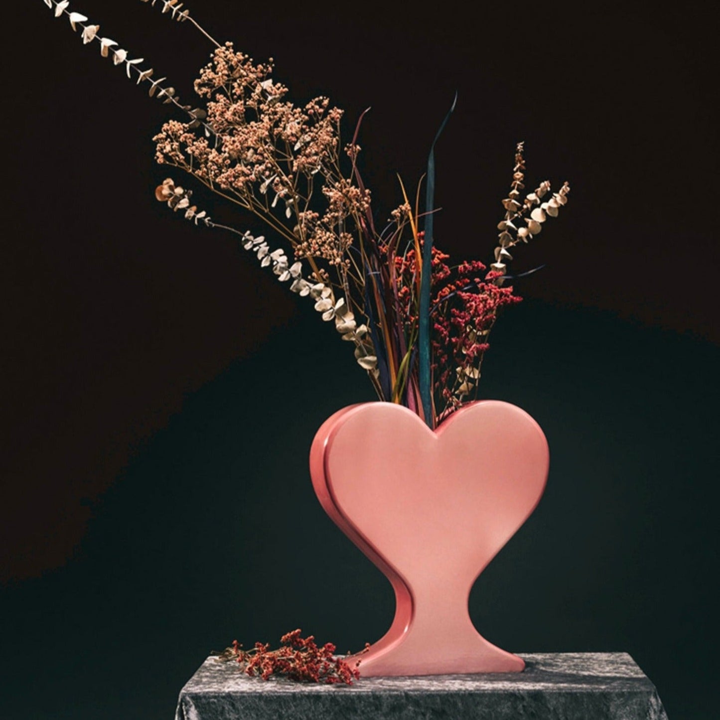 Handmade Ceramic Whimsical Eclectic Retro Heart-Shaped Flower Vase - Decorative Pottery Vase-5