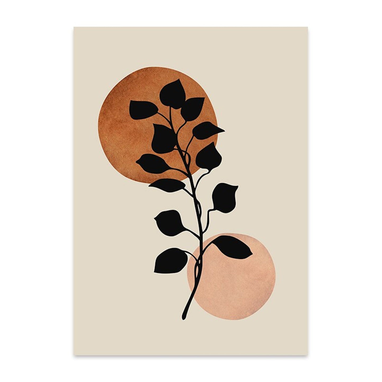 Poster Boho Blumen Zweige und Abstrakte Formen als Deko Print ohne Rahmen-7