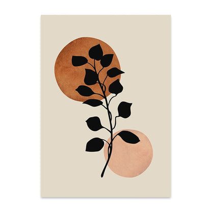 Poster Boho Blumen Zweige und Abstrakte Formen als Deko Print ohne Rahmen-7