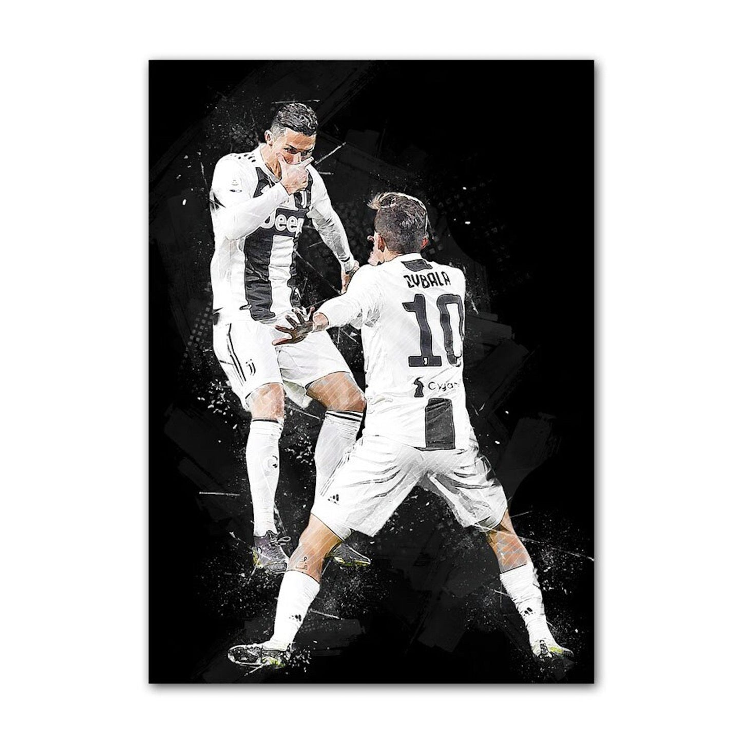 Poster Fußball Christiano Ronaldo in Schwarz Weiss Farben als Deko Print ohne Rahmen-3