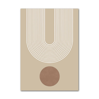 Poster Boho Abtrakt Bogen Linien Beige Braun  | Bilder Wohnzimmer | Wandbilder Schlafzimmer | Deko Print ohne Rahmen | Bilder Set Kunstdruck-7