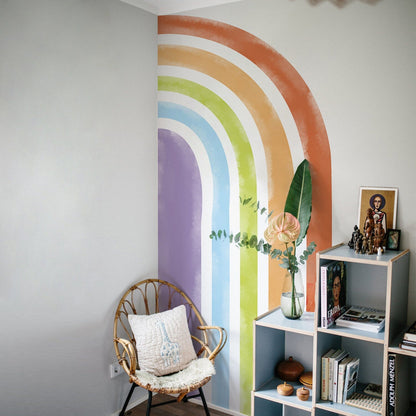 Sticker Kinderzimmer Wandaufkleber Regenbogen Bunte Farben I  Wandtattoos I Wandbild Tapete I Wasserdicht-2