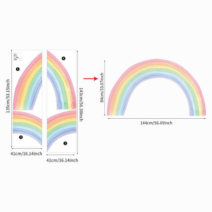 Sticker Kinderzimmer Wandaufkleber Boho Stil Regenbogen I Wand Deko I Wandtattoos I Babyzimmer Wand Deko I Wandbild Tapete I Wasserdicht-6