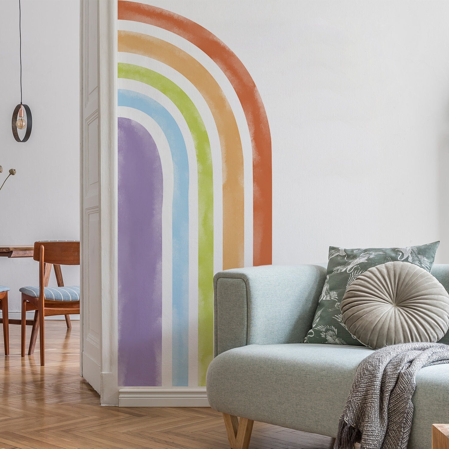 Sticker Kinderzimmer Wandaufkleber Regenbogen Bunte Farben I  Wandtattoos I Wandbild Tapete I Wasserdicht-0