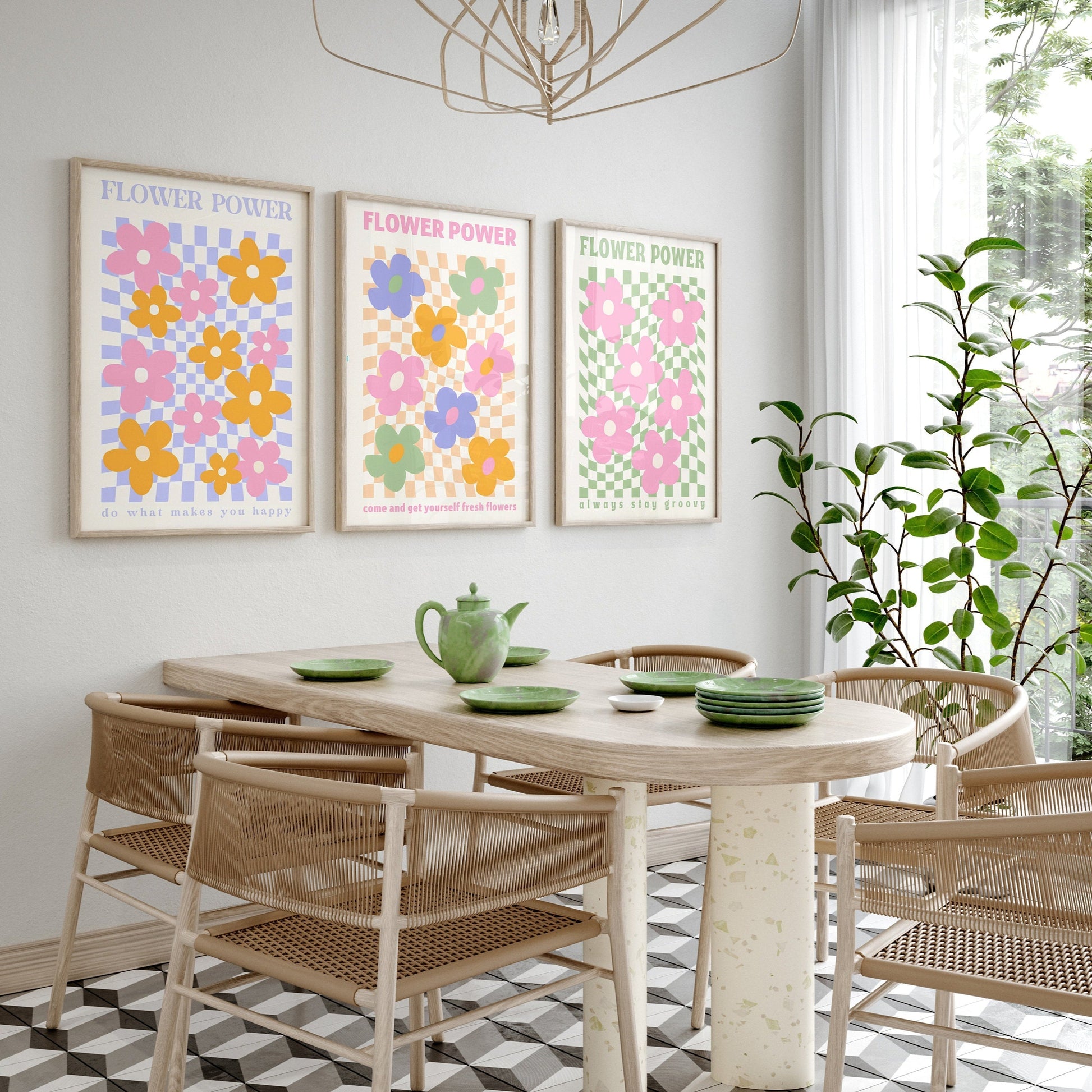 Poster Flower Market Blumen | Botanische Wand Kunst I Wandbilder Wohnzimmer Küche Schlafzimmer Flur | Kunst Druck I ohne Rahmen-1