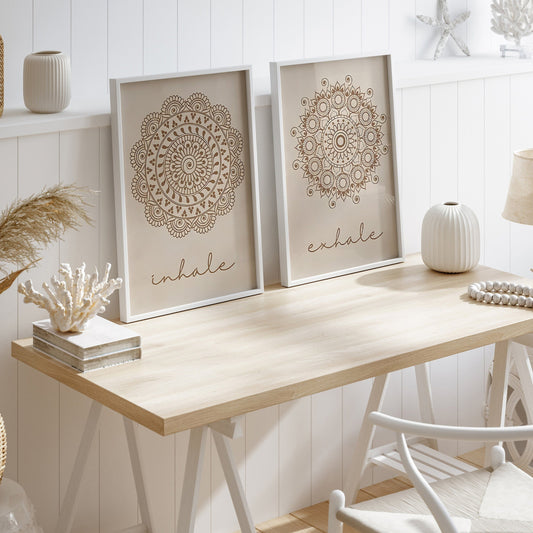 Poster Yoga Einatmen Ausatmen Mandala · Wohnzimmer Bilder · Schlafzimmer Bilder · Wand Deko Print · ohne Rahmen-4