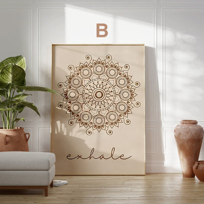Poster Yoga Einatmen Ausatmen Mandala · Wohnzimmer Bilder · Schlafzimmer Bilder · Wand Deko Print · ohne Rahmen-2