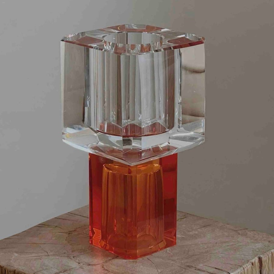 Modern Crystal Block Vase, Contemporary Table Setting Centrepieces-8