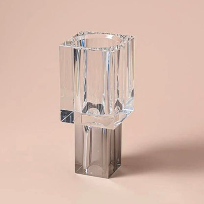 Modern Crystal Block Vase, Contemporary Table Setting Centrepieces-5