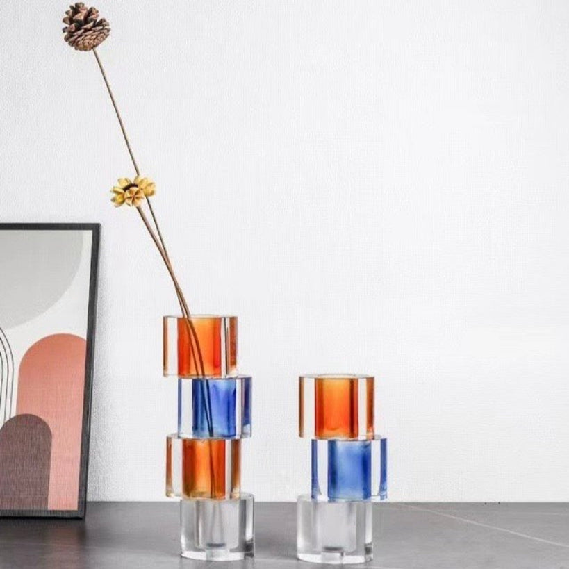 Modern Crystal Nugget Vase, Contemporary Table Setting Centrepieces-2