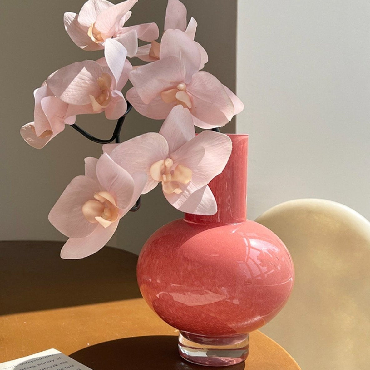 Retro Color Glazed Decorative Vase - Unique Glass Vase Decor-1