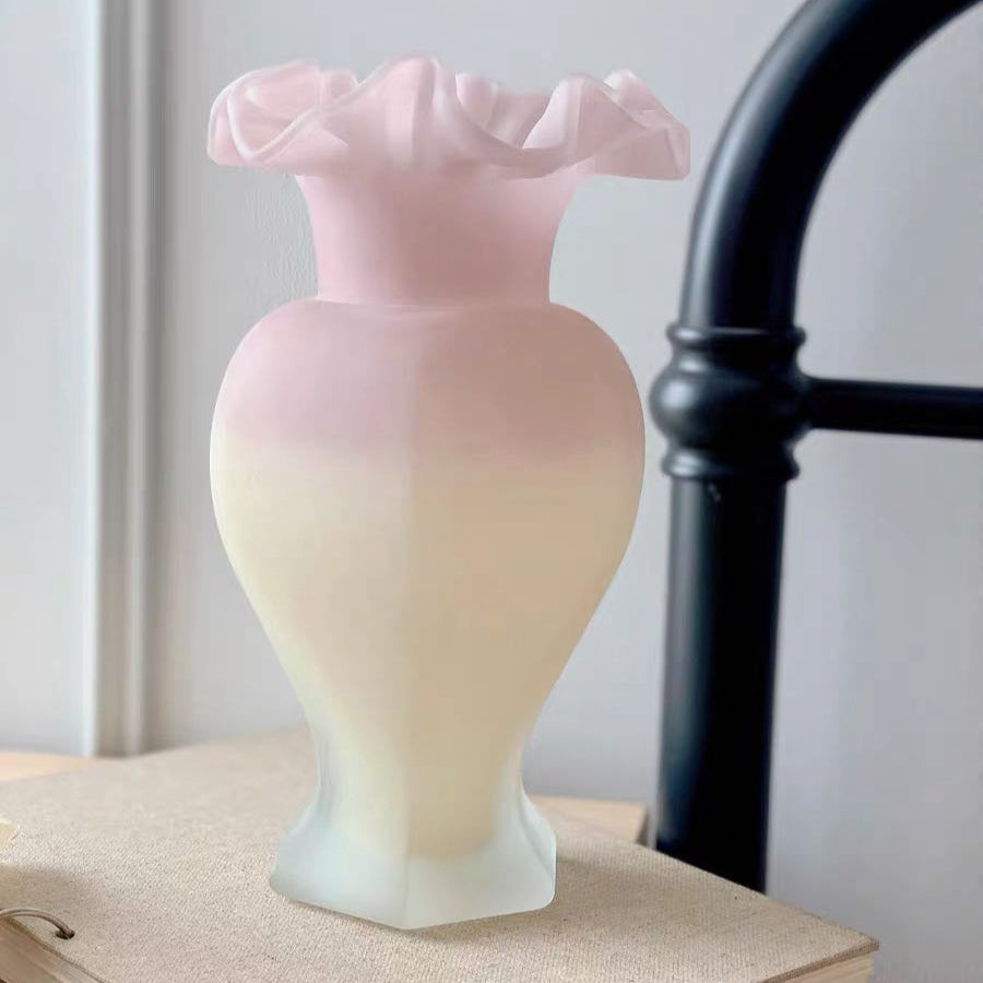 Vintage French Style Dopamine Fenton Glass Vase-5