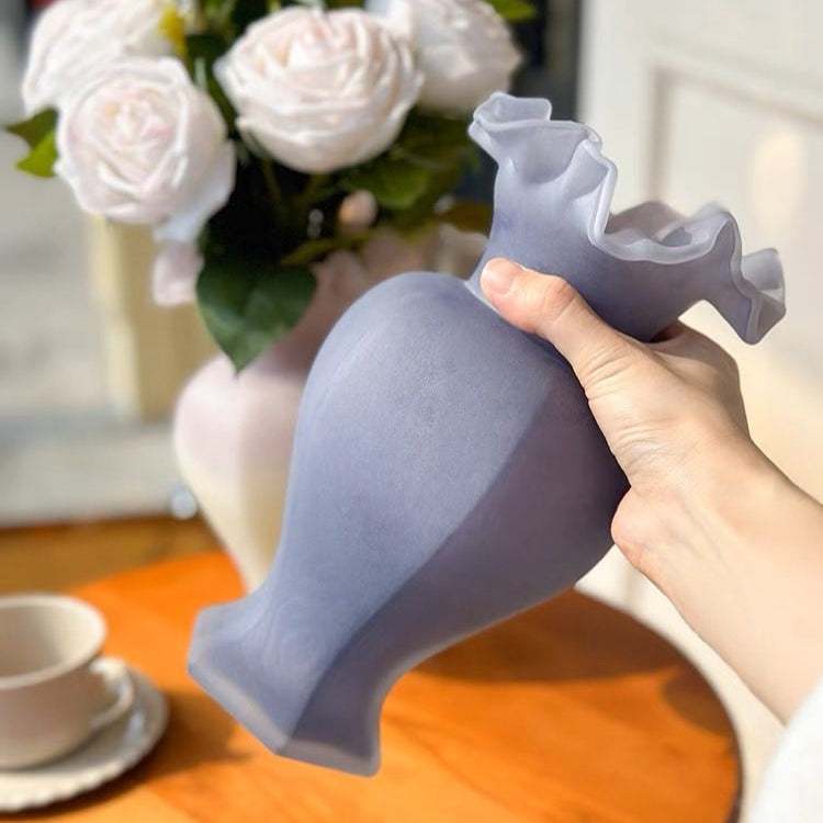 Vintage French Style Dopamine Fenton Glass Vase-4